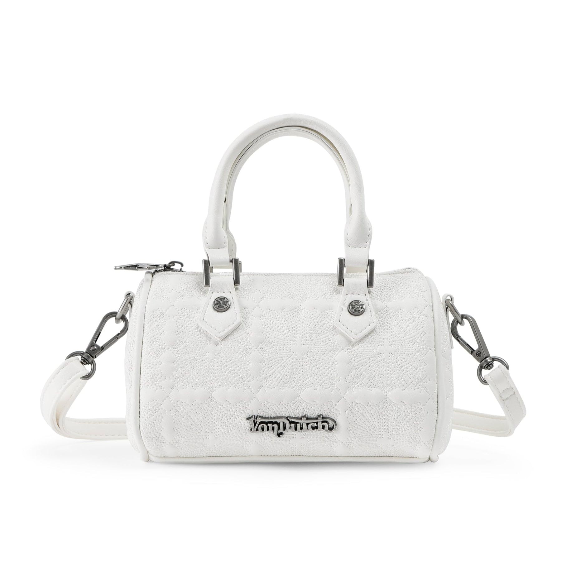 Von Dutch Womens Hanna Hand Bag – Stylish Handbag with Adjustable Strap, Spacious Interior, and Iconic Logo Design (White)