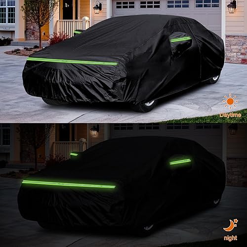 Miniatura 17 de Funda impermeable de repuesto para Cadillac DeVille Sedan Coupe 1989-2005, 210T, para todo tipo de clima, con puerta con cremallera, para nieve