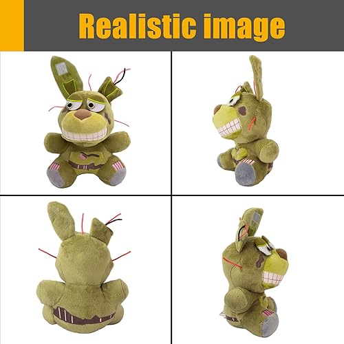 Miniatura 5 de MIGELIN FNAF - Juego de peluches de Freddy Fazbear y Foxy y Springtrap de 7 pulgadas, animales de peluche FNAF para cumpleaños y Navidad, peluche