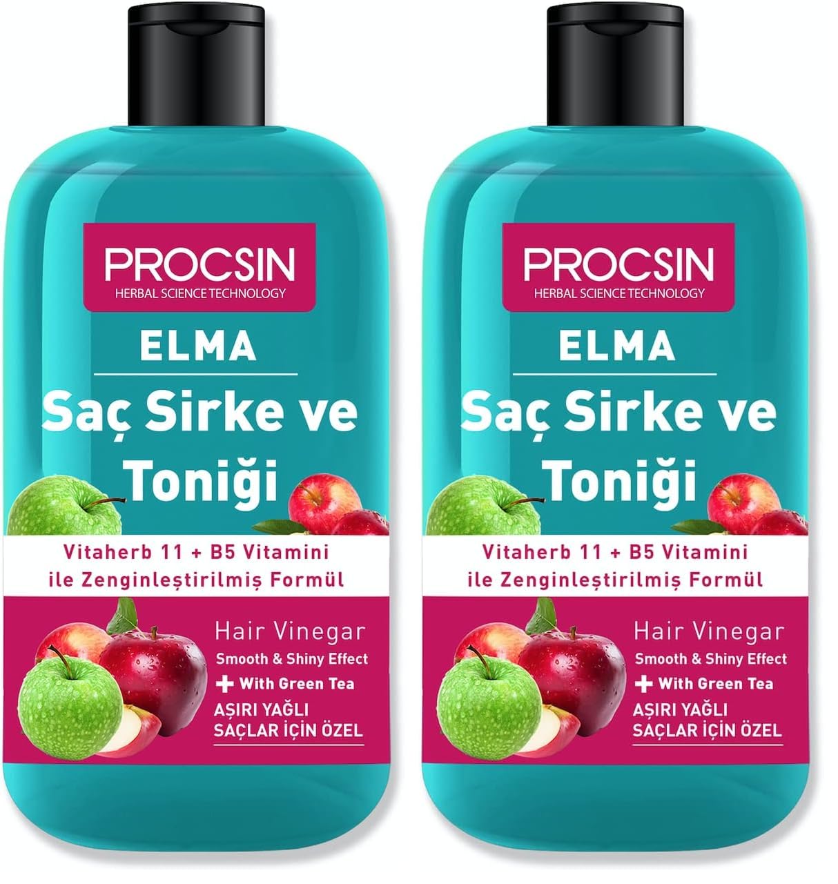 PROCSIN Aşırı Yağlanma Karşıtı Elmalı Saç Sirke ve Toniği 250 ML (2 paketi)