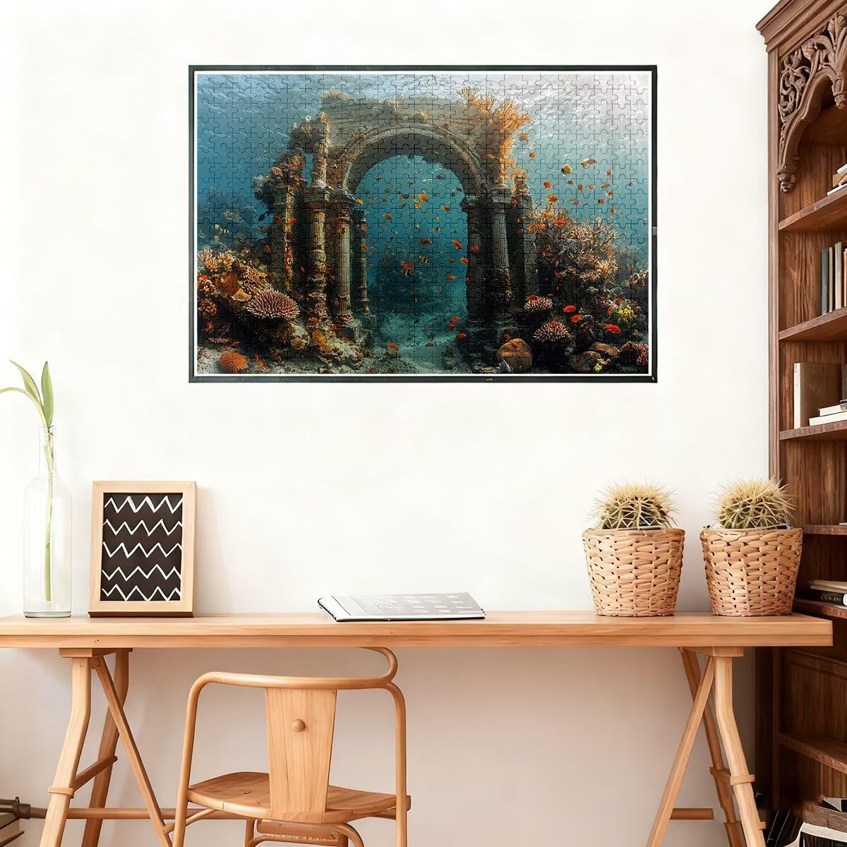 Puzzle 1000 sztuk ocean, puzzle ryby, puzzle dla dorosłych kreatywna rozrywka, drewniane puzzle z pudełkiem prezentowym, klasyczne puzzle zabawki edukacyjne, oryginalne prezenty dla kobiet -1947