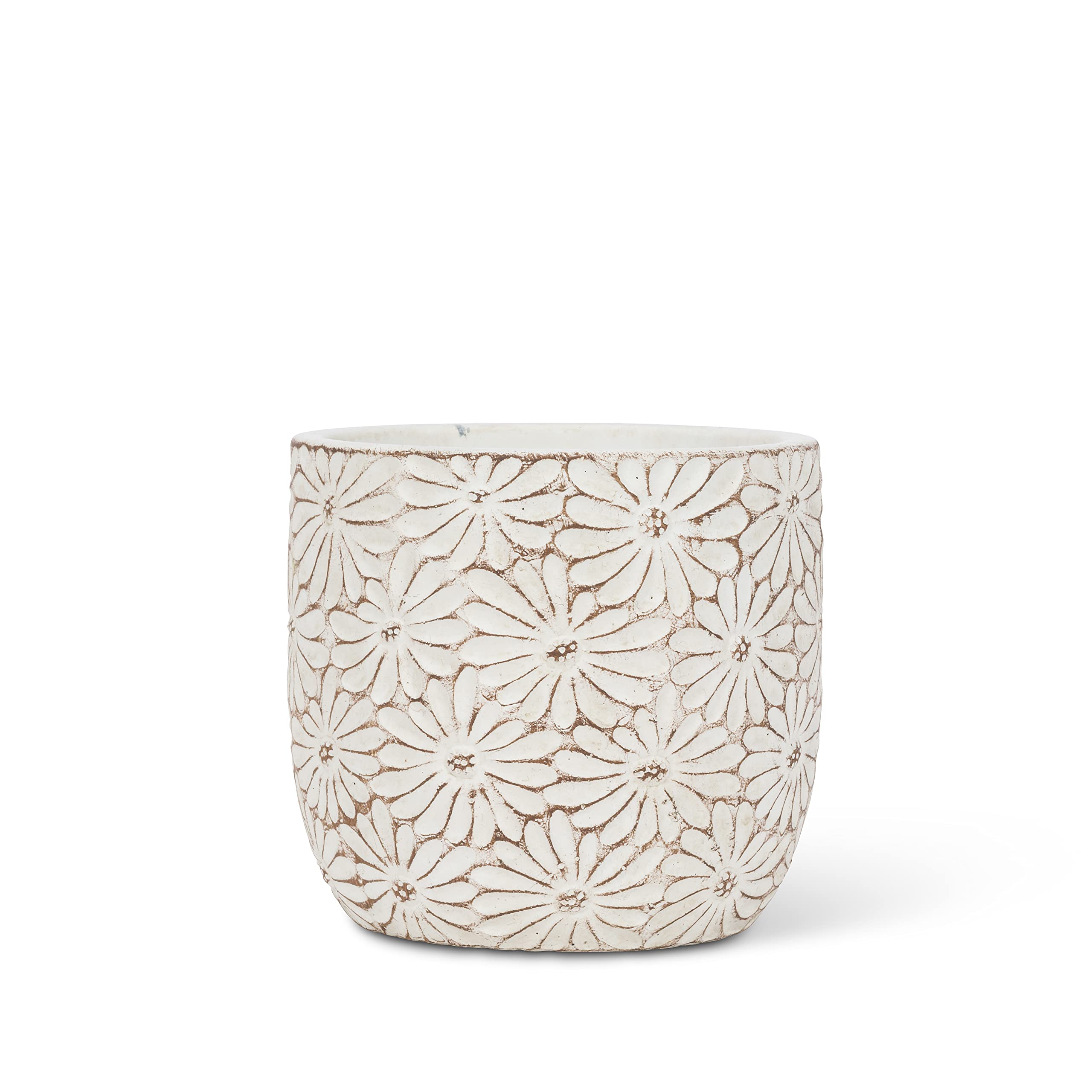 Abbott Collection Home Small Round Daisy Planter