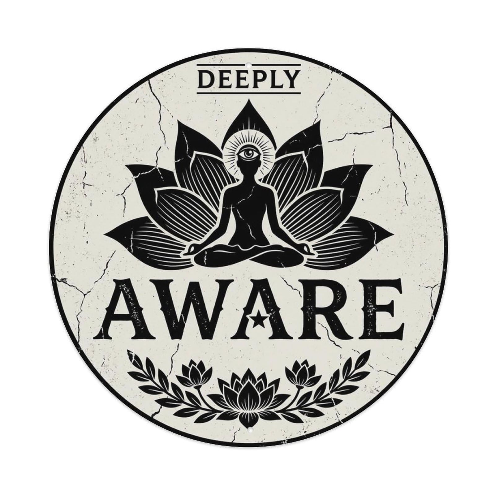 Zen Flower Meditation Den Aware Soul Metal Tin Sign
