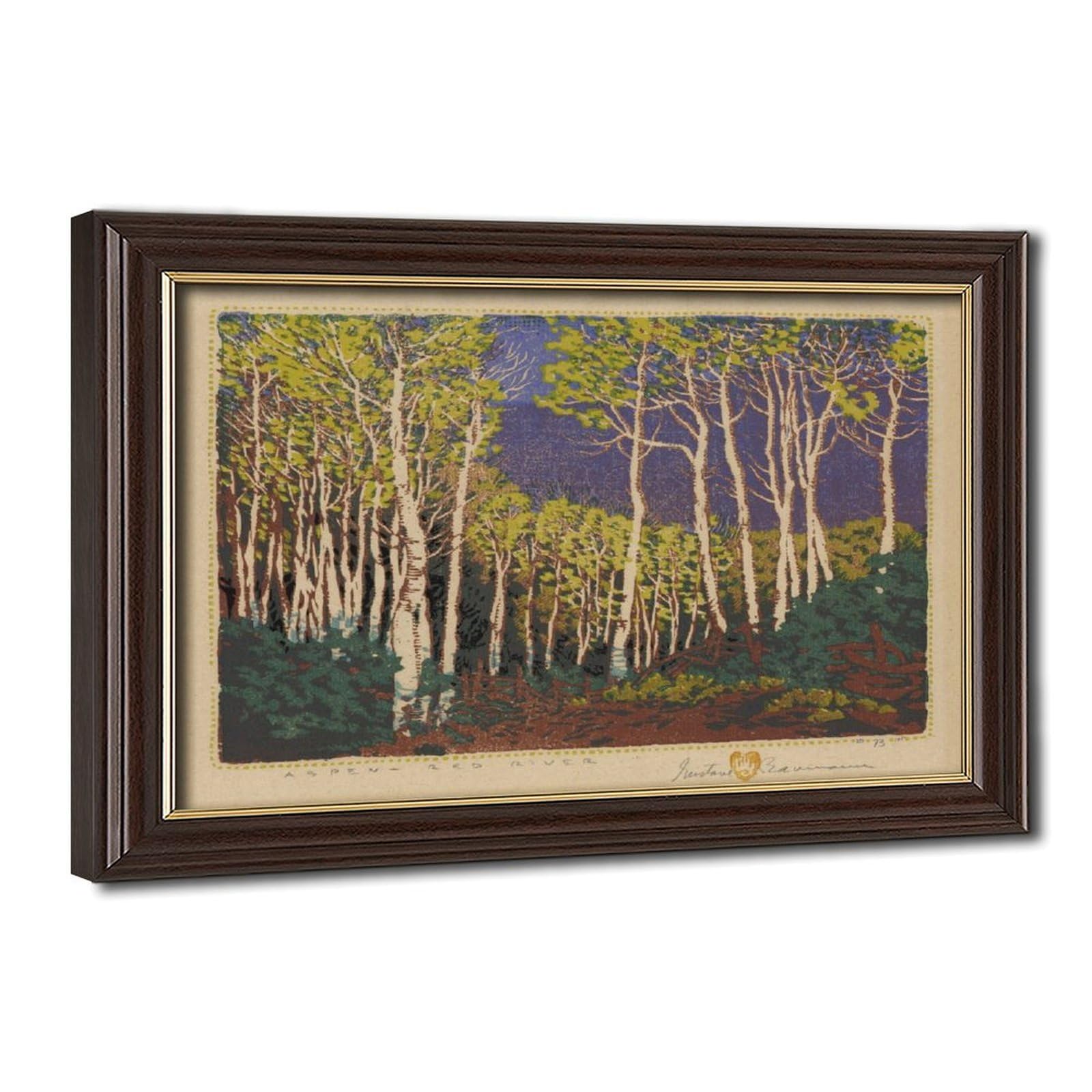 WCYB Gustave Baumann Aspen, Red River - Vintage Southwestern Landscape Giclée Prints Posters Canvas Deco Paintings Wall Art For Office Living Room Hangable