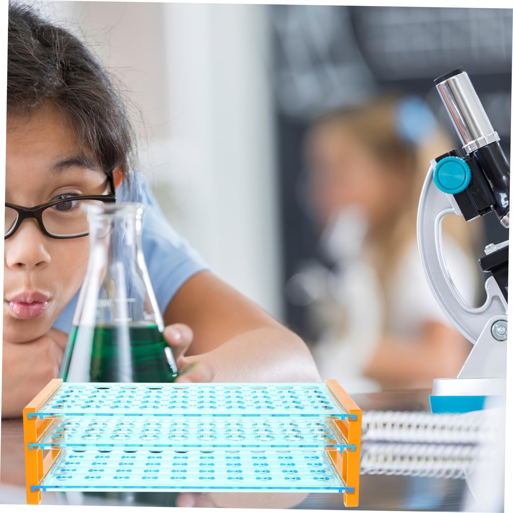 SOLUSTRE Versatile Test Tube Holder 50 Holes Lab Tube Rack Stand Pp Material Sturdy Constructi