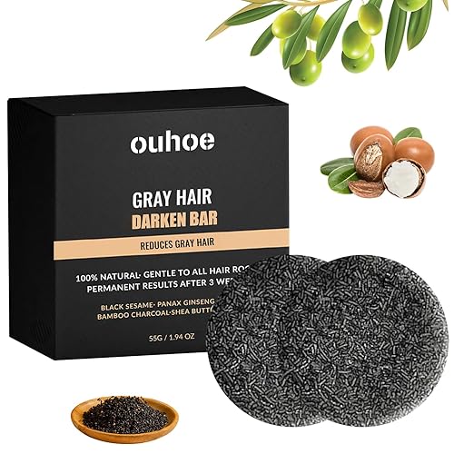 DAFUZ SPARTAN Barra inversa de cabello gris, barra inversa gris melena para champú y jabón unisex (2 piezas)