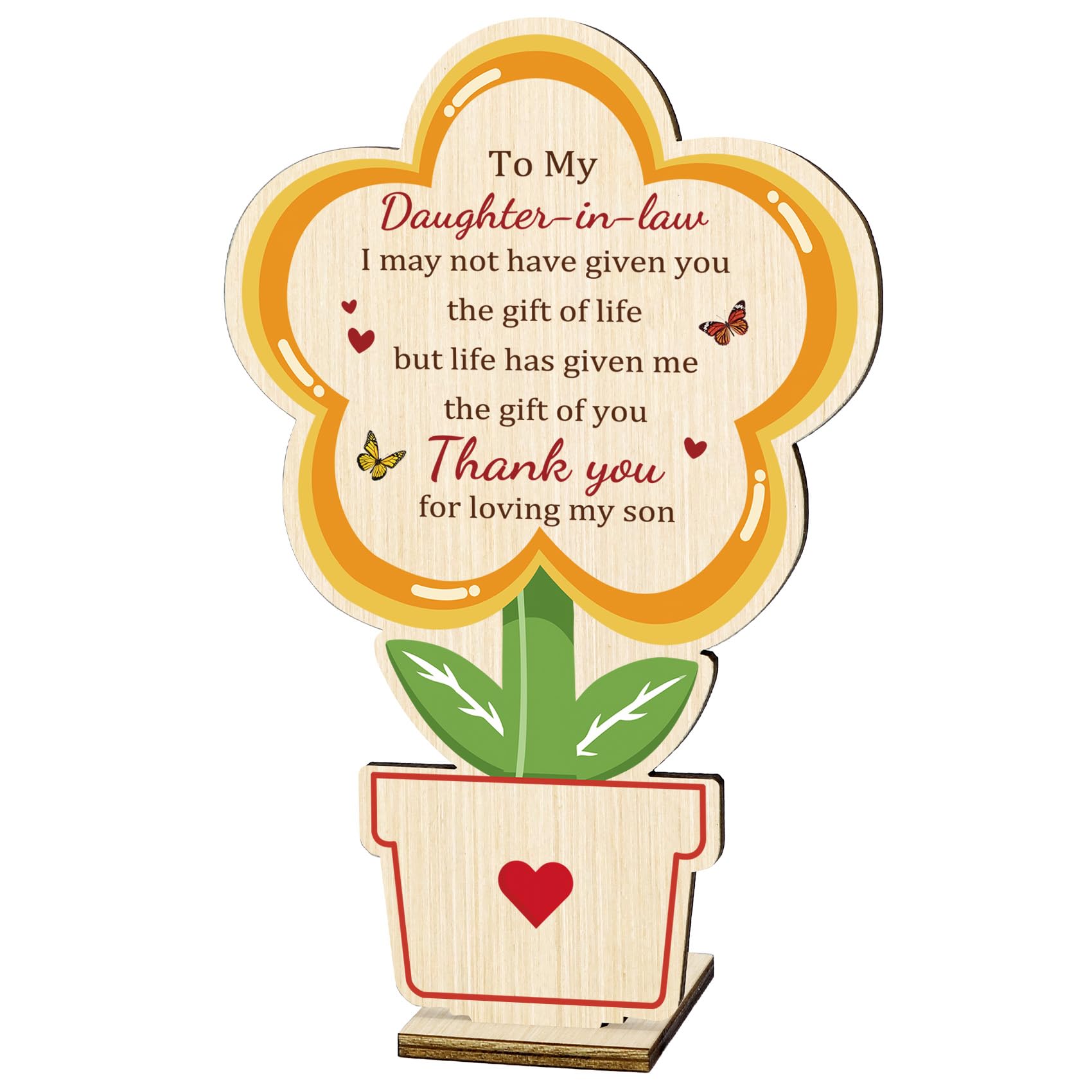 Gifts for Daughter in Law Daughter in Law Gifts Ideas for Valentine's Day Flower Shaped Wooden Ornament Stocking Fillers for Christmas