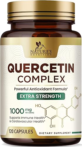 Quercetin Supplement 1000mg - Extra Strength Plant-Based Bioflavonoids - Premium Antioxidant Supports Immune & Respiratory Health - High Absorption