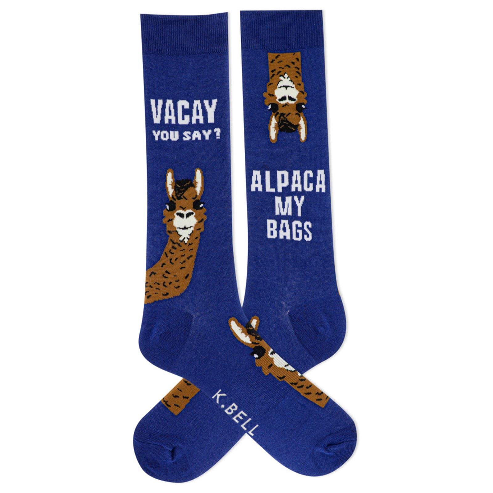 K BELL Skarpety Mężczyźni Funny Animal Crew Socks - 1 Pairs - Cool & Fun Wordplay Novelty Gifts (1 w zestawie)