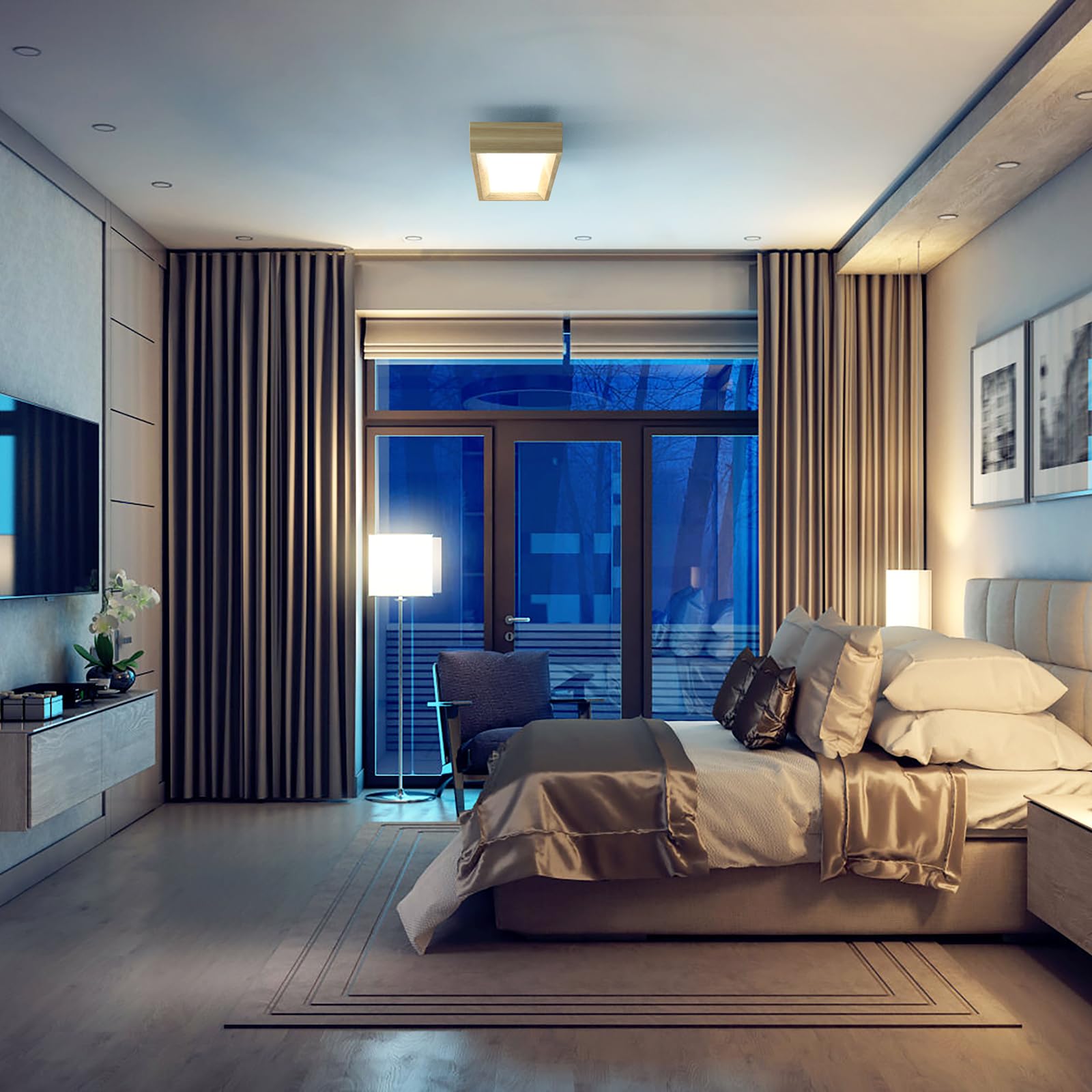 Plafoniera LED Soffitto 30W, Lampada da Soffitto LED Plafoniera Soggiorno Rettangolo Plafoniere da Ufficio Luce Soffitto per Camera da Letto, Cucina, Soggiorno, Balcone
