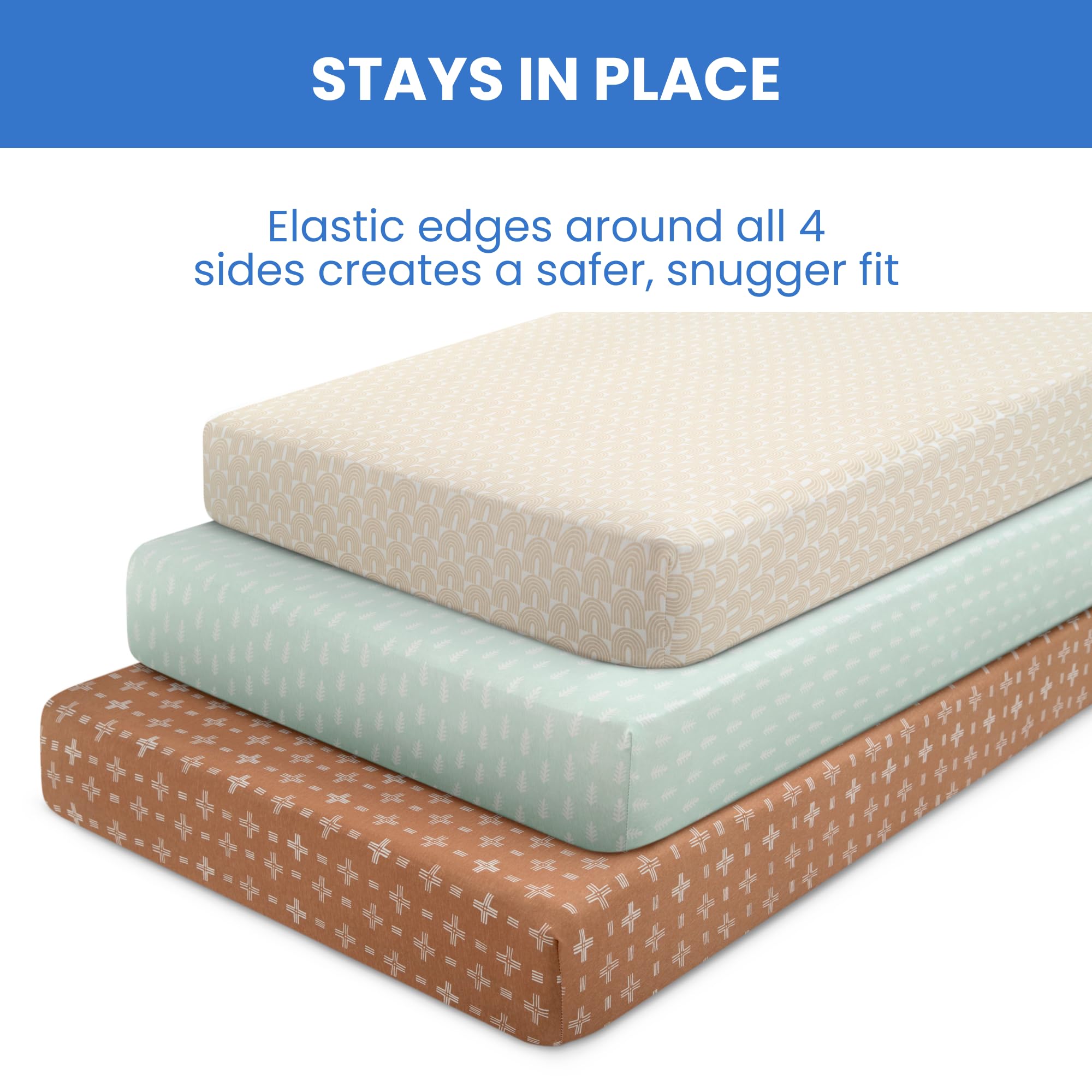 Organic Cotton Crib Sheets - 3 Pack -7 Organic Cotton Crib Sheets - 3 Pack -7