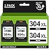 Inkwood 304XL Black Ink Cartridges,Replacement for HP 304 XL Printer Ink, for HP Envy 5032 5020 5000 5055 5010 5030 DeskJet 2600 2632 3700 2630 3760 2620 3762 2622 3750 3720 Printer