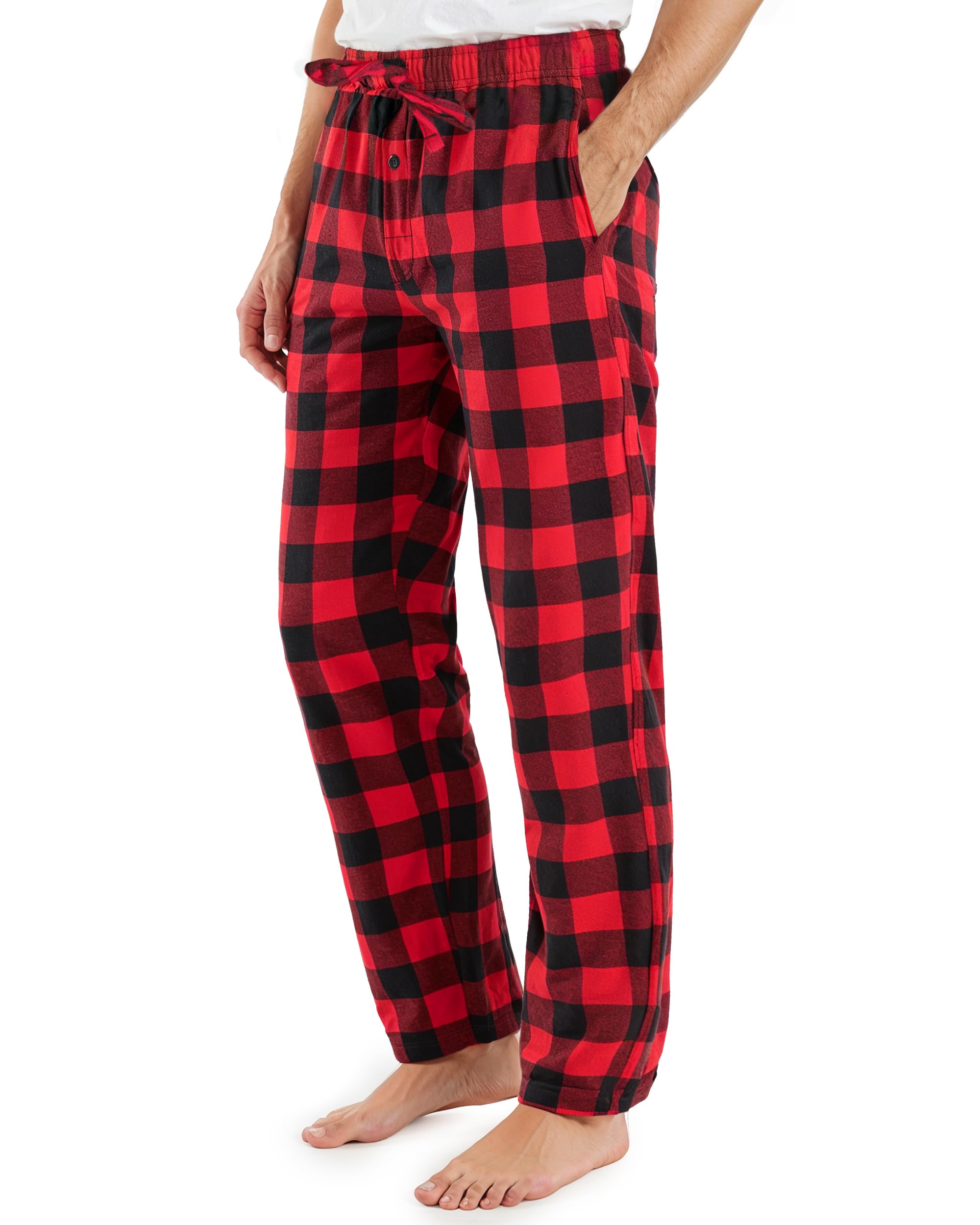 Mens Flannel Pajama Pants With Pockets Soft Cotton Sleepwear Lounge Pajama Pants-image-18