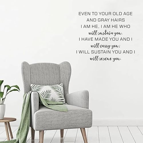 Miniatura 3 de Calcomanías de vinilo con cita de pared Even to Your Old Age and Gray Hairs I Am He, I Am He Who Will Sustain You Calcomanías de pared