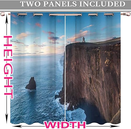 Miniatura 4 de Mountain Peak Scenery Cortinas Blackout para Habitacion 2 Panels Drapes Sliding Glass Door Grey Room Decor (W) 85 X (H) 108 Inches