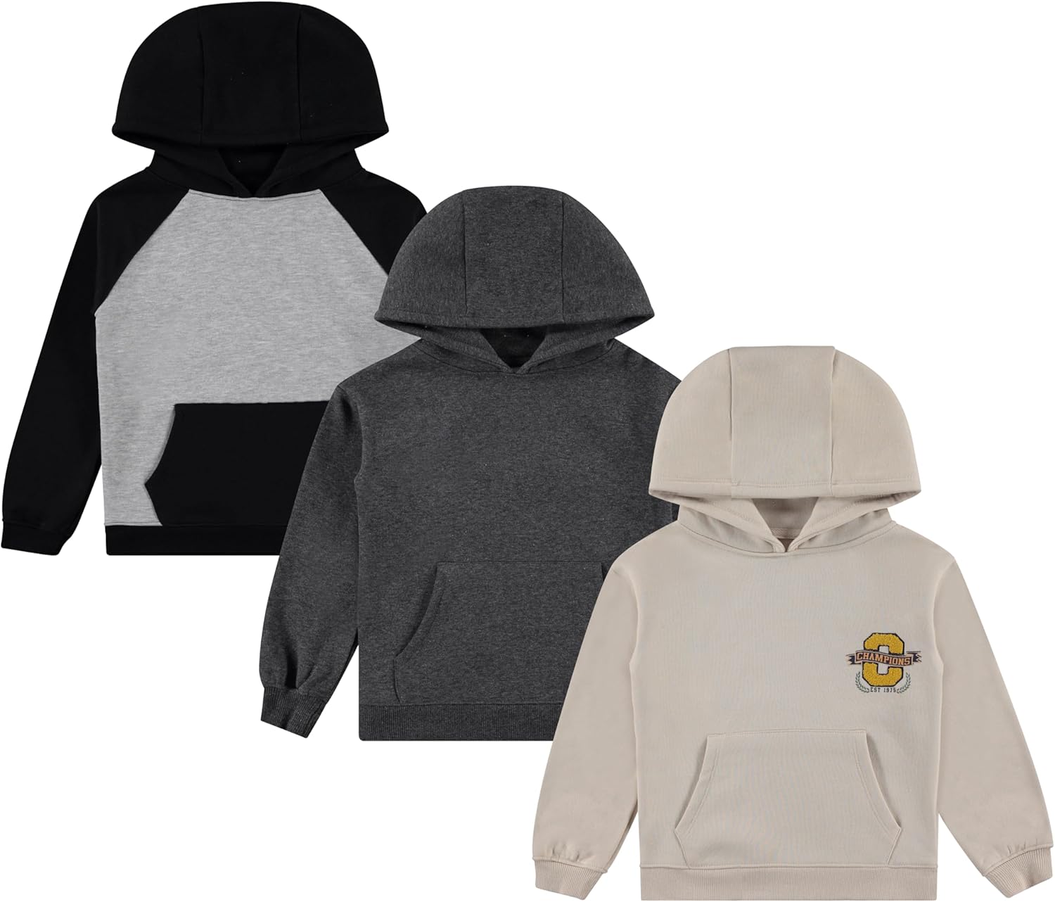 Boys Hoodie Sweatshirt Set Cozy, Durable, and Stylish Pack of 3 with Cool Designs