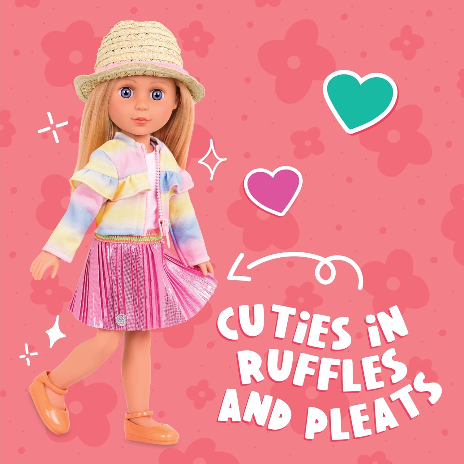 Glitter Girls – 14-Inch Doll Outfit Bundle – 3 Fashion Outfits – Rainbow Jacket, Cat – Ears, Sweater Dress – Clothes & Accessories – Fashion Pack – 3+ Years