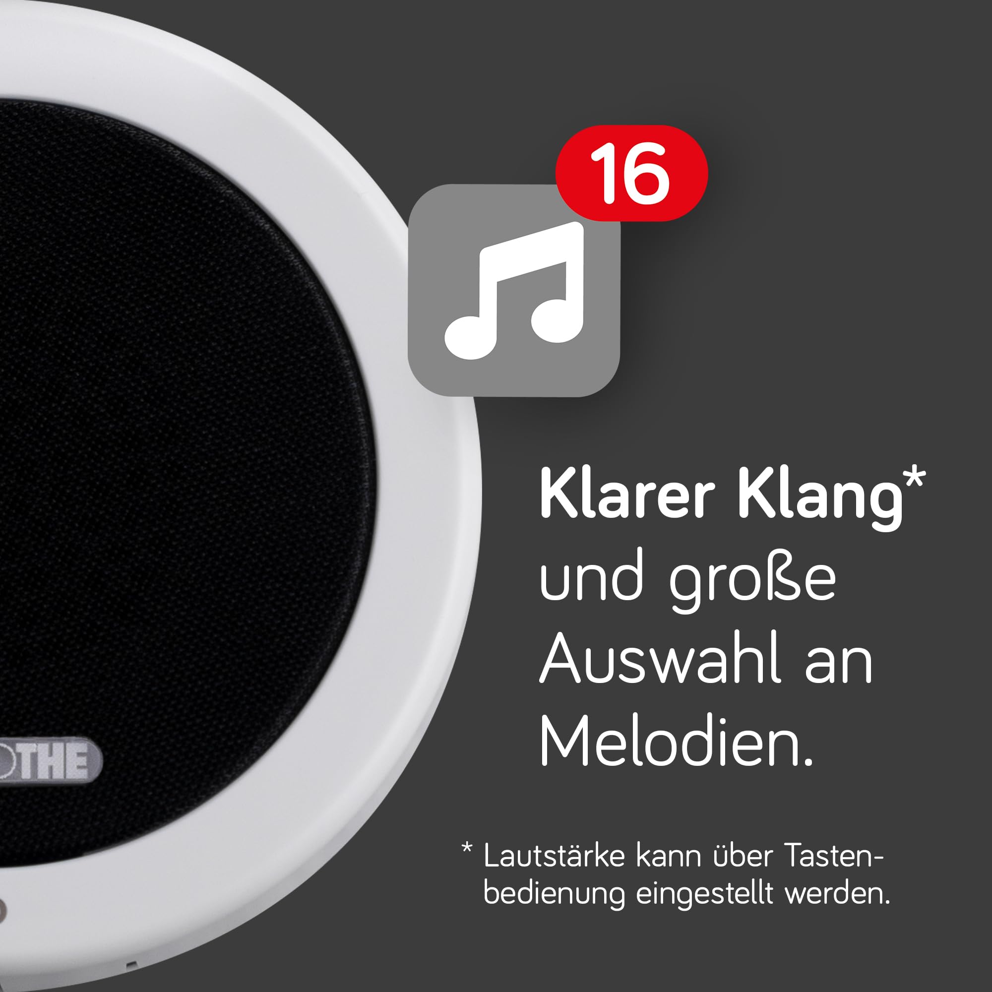 Grothe Funkklingel Türklingel Funkgong Türglocke Set mit Haustürklingel Wandmontage 500m Reichweite 13 Melodien Weiß CALIMA 100 (Hybridfunktion: Steuerung per Funksender oder Kabel)