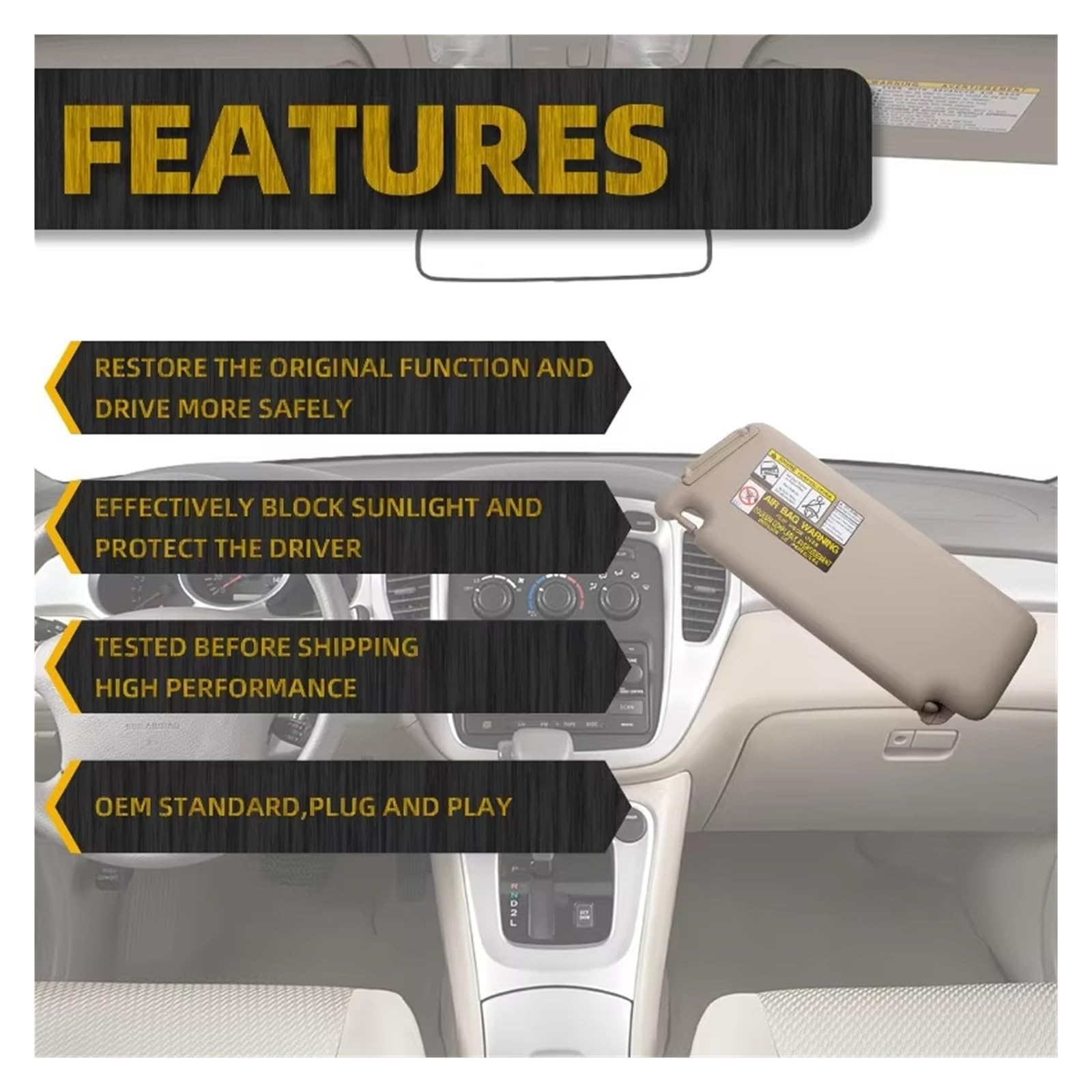 Für Toyota Für Highlander 2004-2007 Links Fahrer Rechts Beifahrerseite Sonnenblende 74320-48260-A0 74310-48220-A0 Auto Frontscheibe Thermomatte