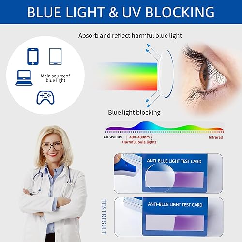 Miniatura 5 de Anteojos de lectura cuadrados de gran tamaño para mujer, lectores de bloqueo de luz azul extra grandes, lentes de computadora de marco grande