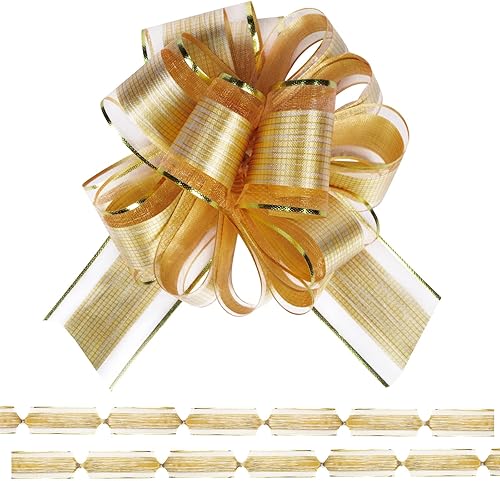 Paquete de 12 lazos grandes de 6 pulgadas para envolver regalos, lazos de cinta para cestas de regalo de boda, lazos de envoltura de regalo de