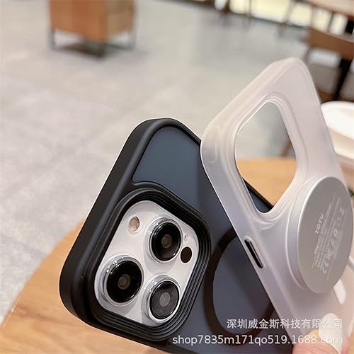 Miniatura 3 de Funda magnética para iPhone 13 Pro Max, delgada, translúcida, parte trasera mate, antihuellas, antiarañazos, aleación de aluminio, funda para