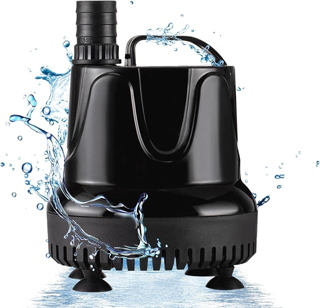 hygger Submersible Water Pump,800L/H 18W Aquarium Water Pump,Ultra Quiet Fountain Water Change Aquarium Water Feature Pump Fish Tank Circulation Pump with 2 Nozzles,for Pond Garden Fish Tank