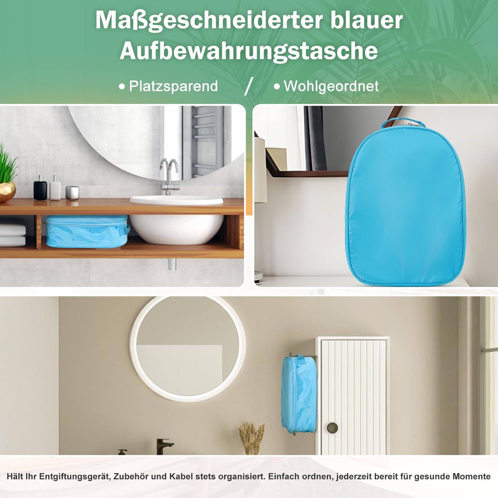 Ionen Fußbad, Professionelles Elektrolyse Fussbad mit 2 Arrays & Tragetasche Fußbadewanne, Detox Fussbad für Zuhause & Salon – Entspannt & belebt die Füße