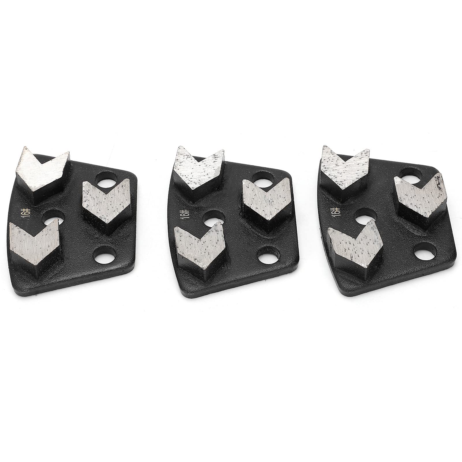 3 szt. Buty do Szlifowania Diamentów, 16# Czarne Trapezowe Szlifierki Diamentowe do Szlifowania Betonu Buty Narzędzie Tnące Zestaw Dysków