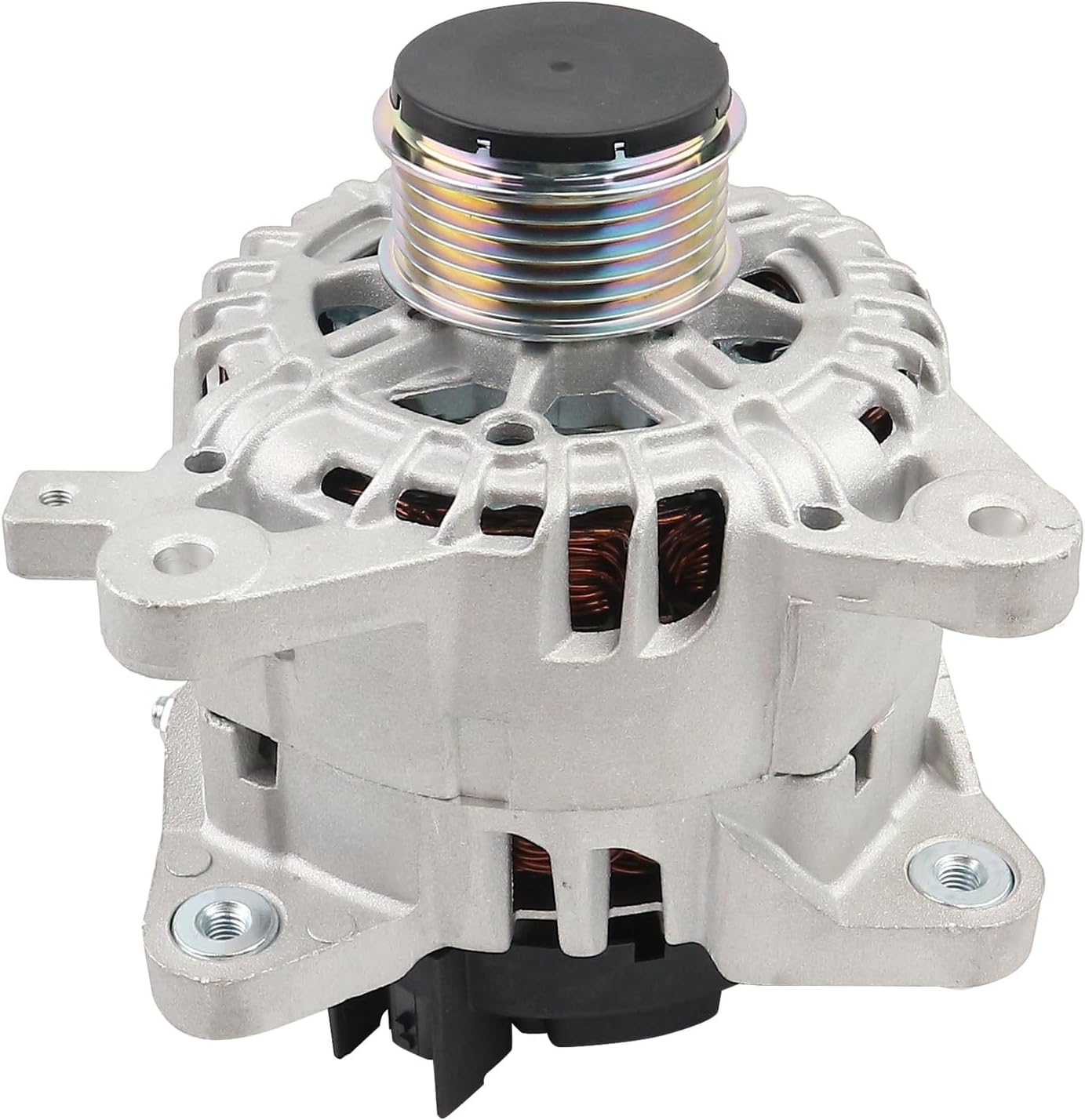 Alternator Compatible with Nissan Rogue L4 2.5L 2014-2018, for Xtrail 2014-2018 12V 120A 6-Groove Clutch Replace # 23100-4BA0A 23100-4BA0B TG12C152