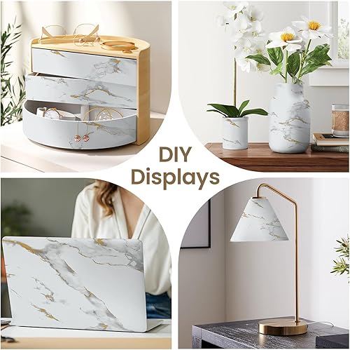 Miniatura 123 de practicalWs Papel tapiz de mármol para despegar y pegar de 15.7 x 236.2 pulgadas, papel de contacto de mármol para armarios y cajones, papel