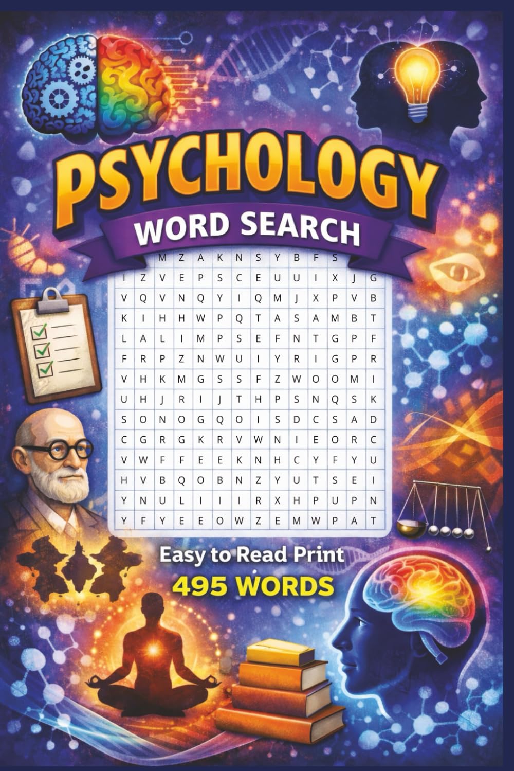 Word Search Puzzle: Psychology: Word Searches with Easy to Read Print about Psychology, Human Behavior, The Brain and More | 50+ Puzzles | 110 pages | ... | Ideal Present for Vacations, Holidays