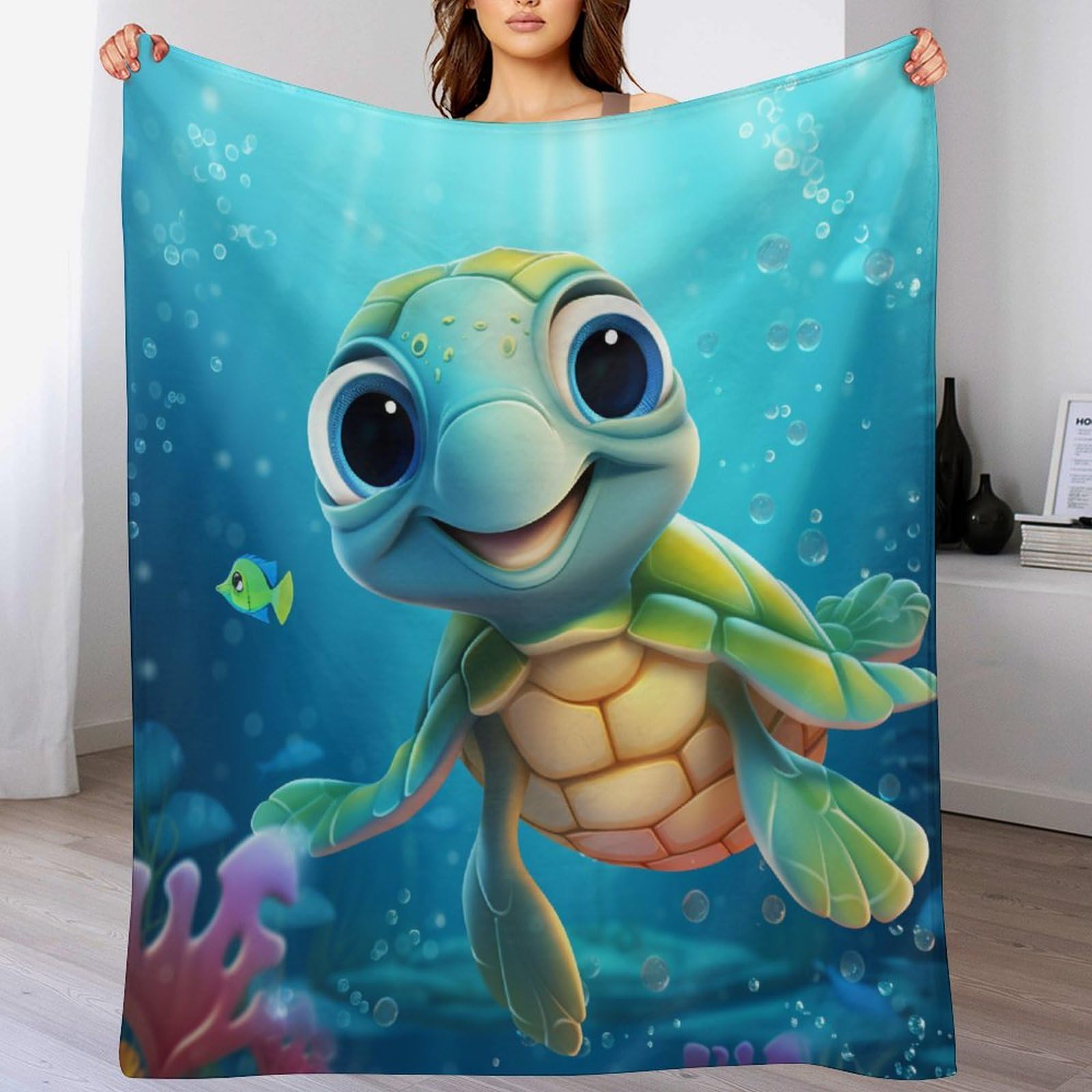 Couverture polaire tortue mignonne : le cadeau idéal et doux pour enfants et adultes