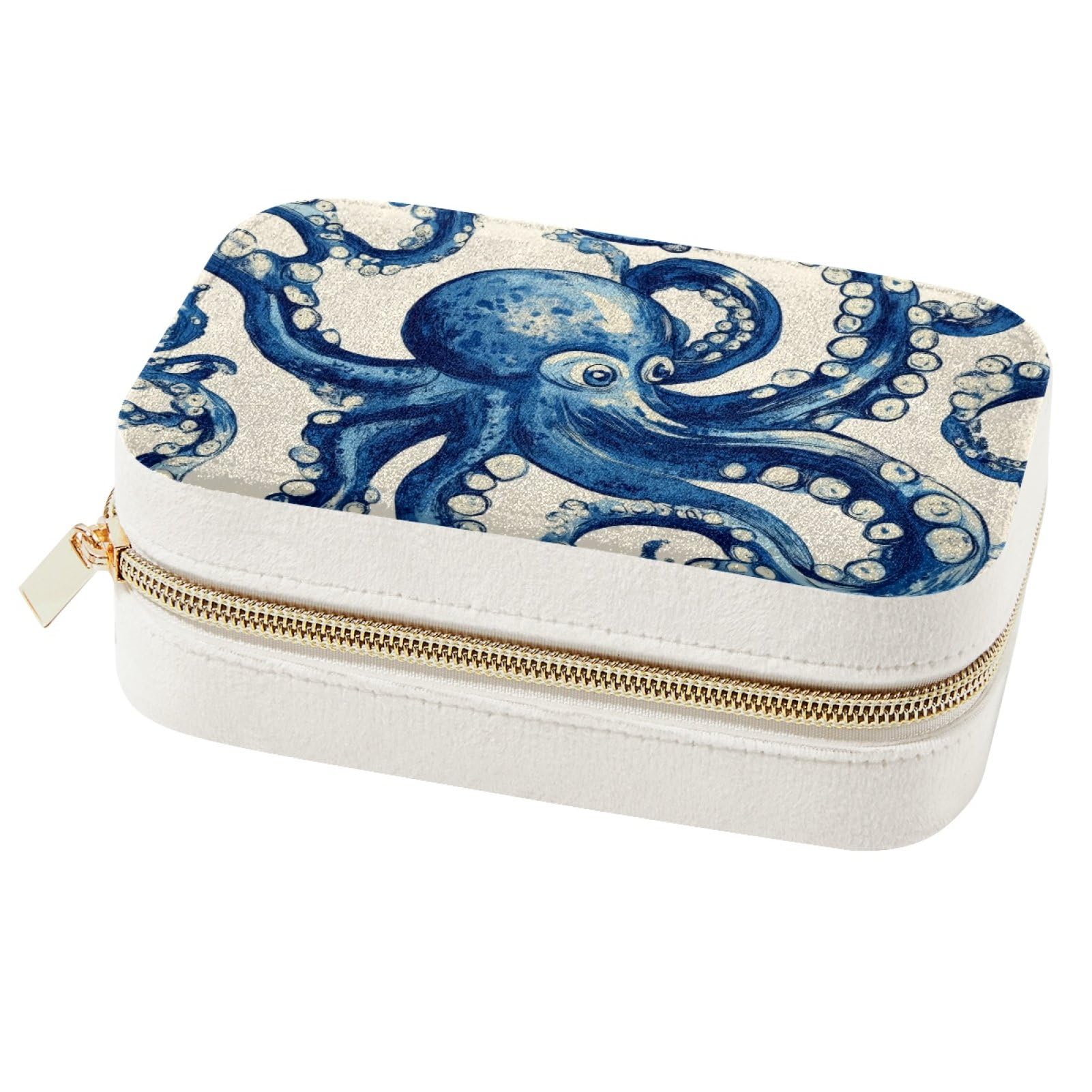 Boîte à bijoux pieuvre bleue, cadeau demoiselle