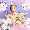 Rozi Decoration Pink Theme Balloon Boutique – 14 Pcs Rubber Party Set gallery image