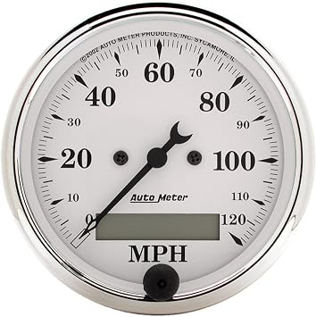 AUTO METER 1688 Old Tyme White Electric Programmable Speedometer