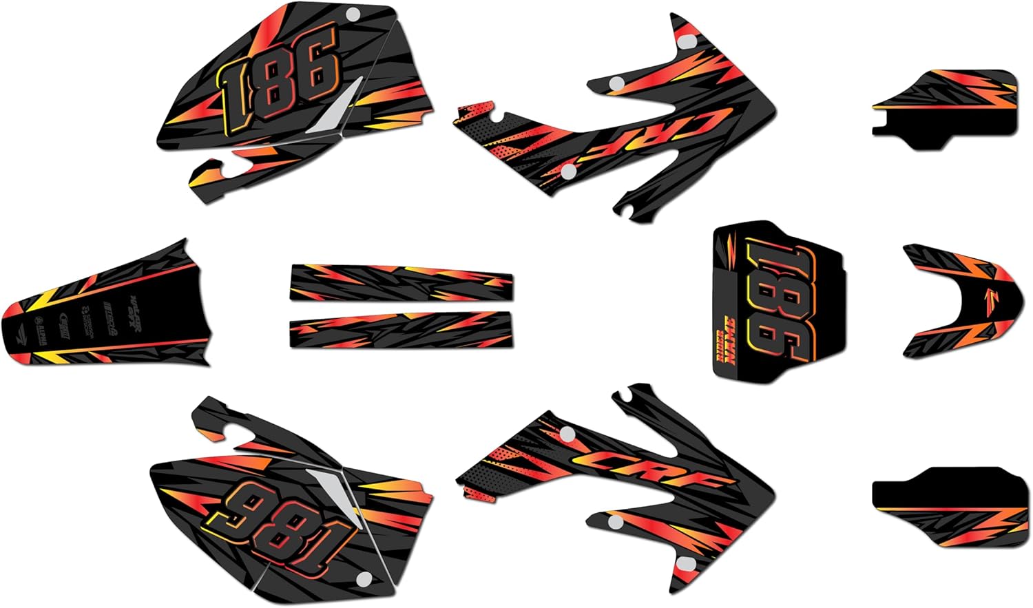 Graphics Kit for Honda CRF250R (2004-2009) Twitch Series Red 21 Mil - Dirt Pit Bike Motorcycle Stickers, Dirtbike Racing Automotive Decal Motocross Accessories no-Plastics