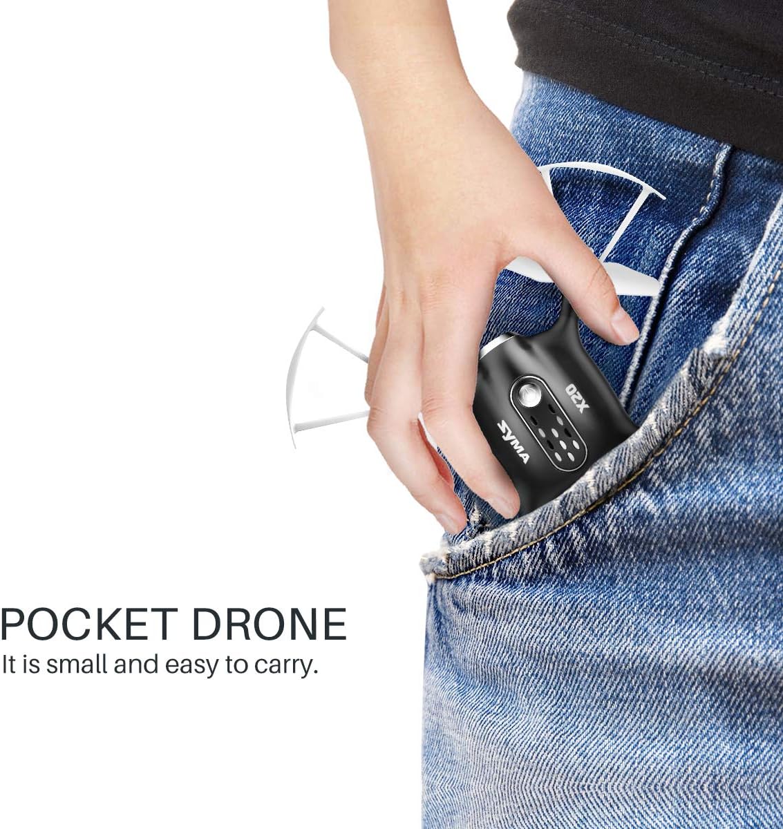 Syma X20-Black 2.4 GHz Mini Micro RC Drone, Black
