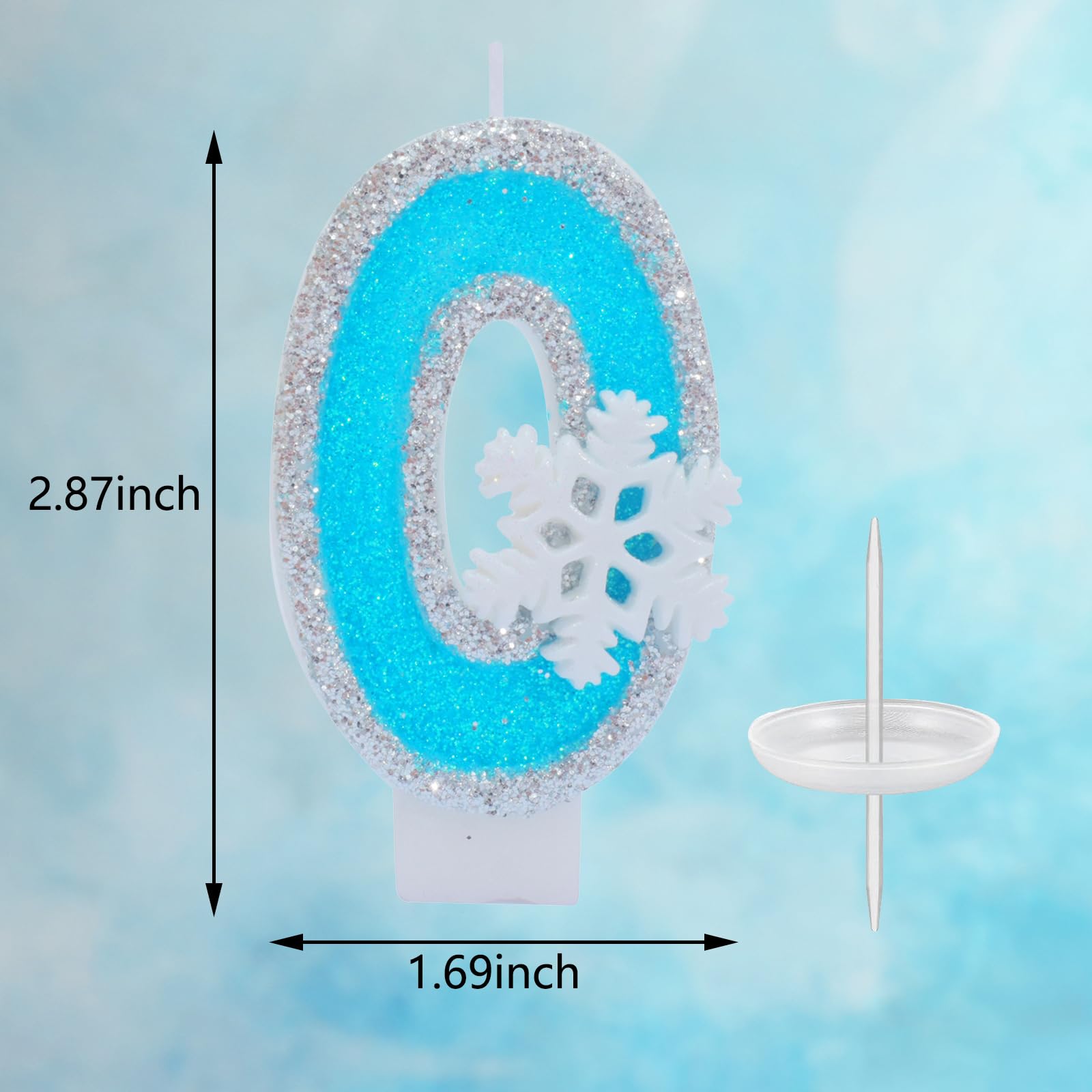 Decoraciones de fiesta de cumpleaños azul congelado, velas blancas con número de copo de nieve del 0 al 9, suministros de fiesta de cumpleaños para niños y adultos, suministros de fiesta de boda,