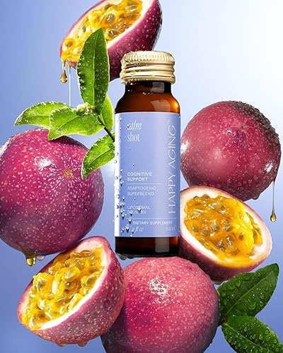 Miniatura 4 de Calm Shot  Estrés liposomal y apoyo cognitivo  Sabor de maracuyá - Adaptógenos + magnesio + Ashwagandha  Vegano, sin OMG, sin azúcar (1)