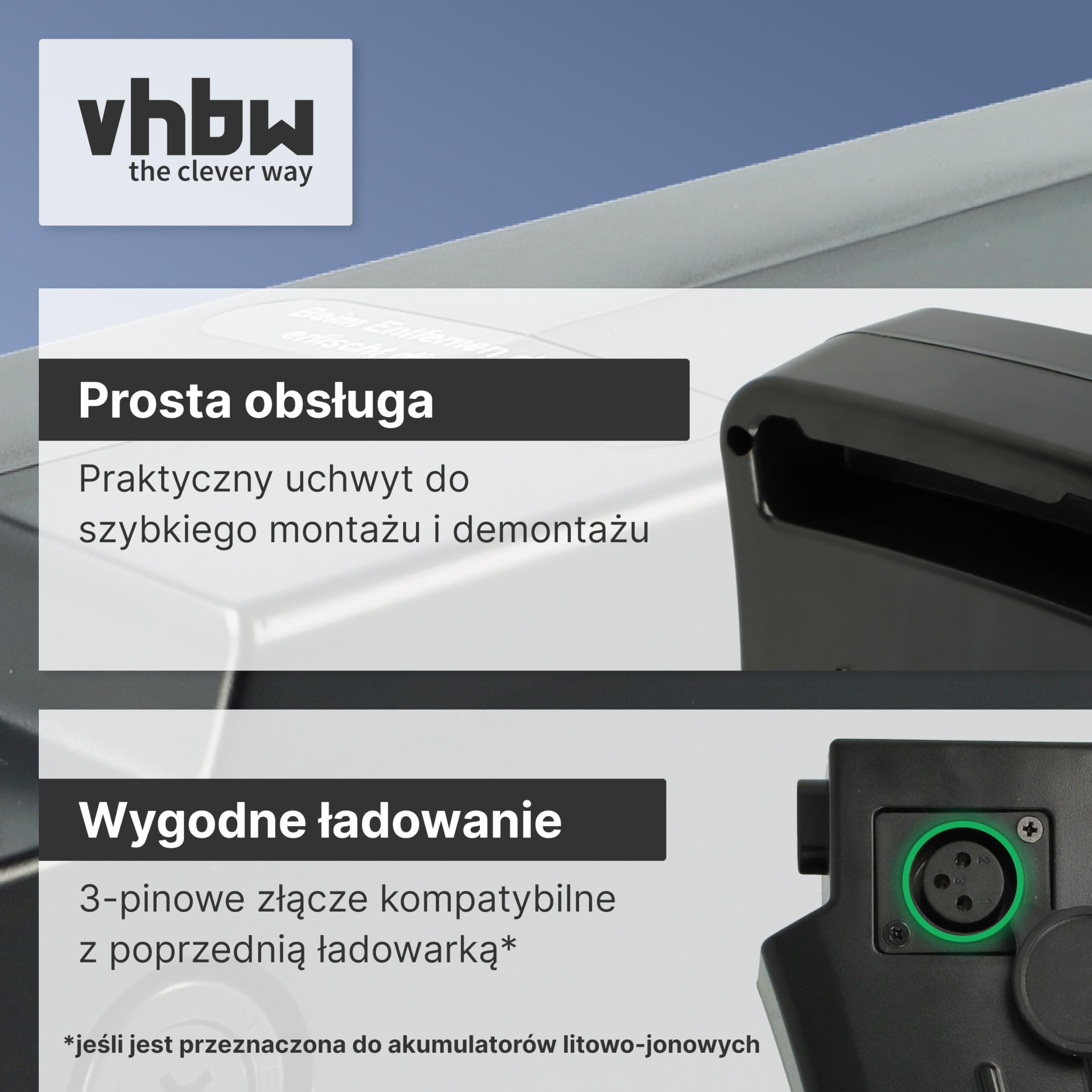 vhbw Akumulator Zastępczy dla Samsung 10ICR19/65-4, SDI-3610C, SDI-3611C, SDI-3612B do E-Bike (10,4 Ah, 36 V, Li-Ion) - Czarny