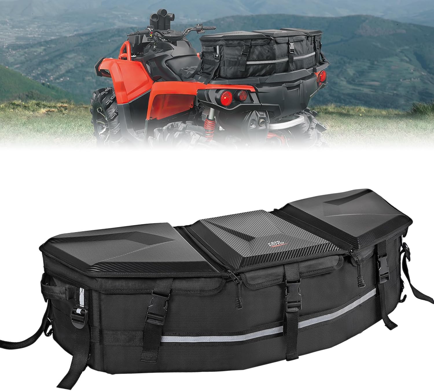 KEMIMOTO ATV Cargo Bag, ATV Bed Box 50L Front Bag Rear Rack Toolbox Trunk Cooler Bag Compatible