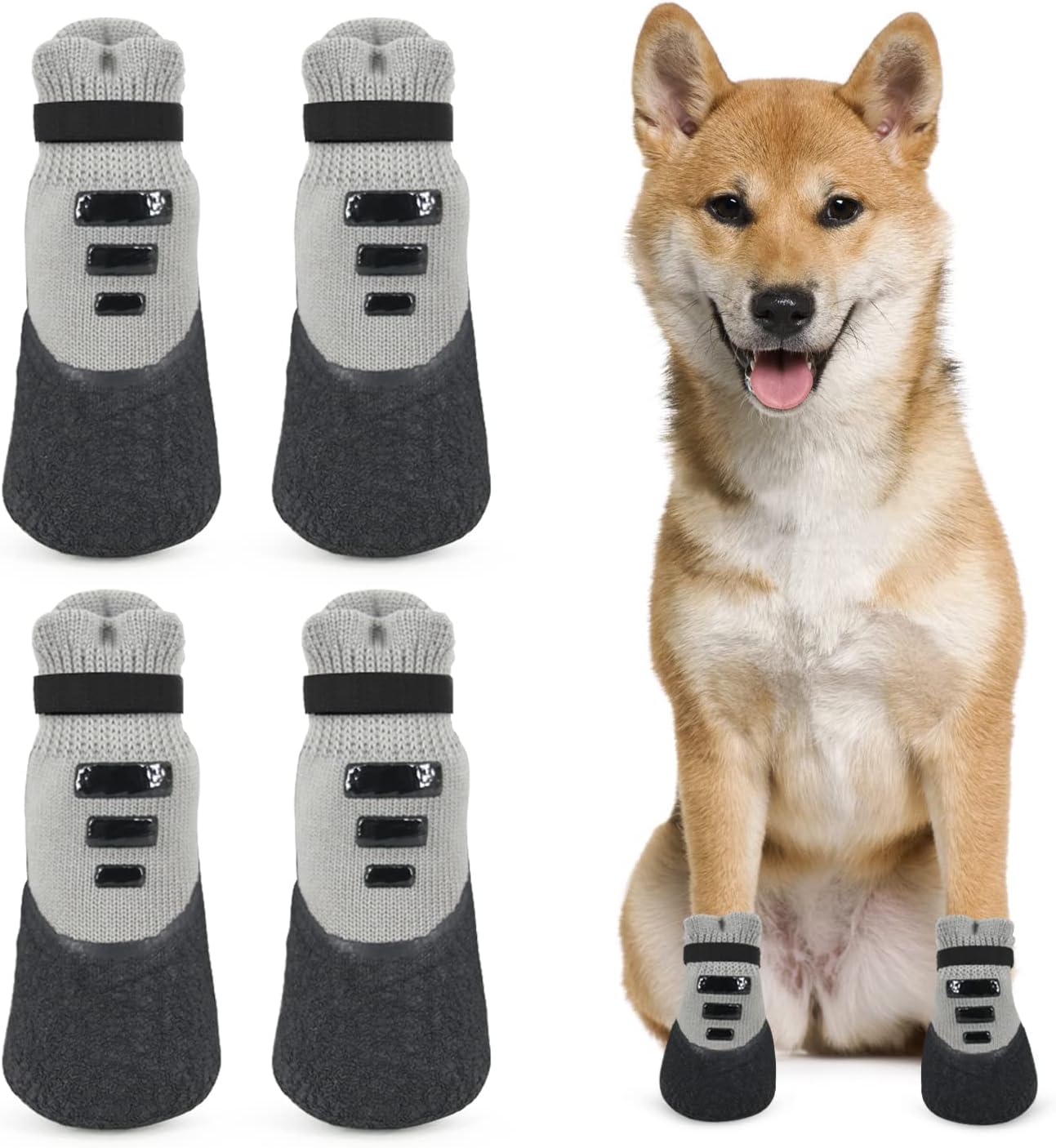 Idepet Hundesocken AntiRutsch Hundeschuhe Welpenpfotenschutz wasserdichte Haustierstiefel