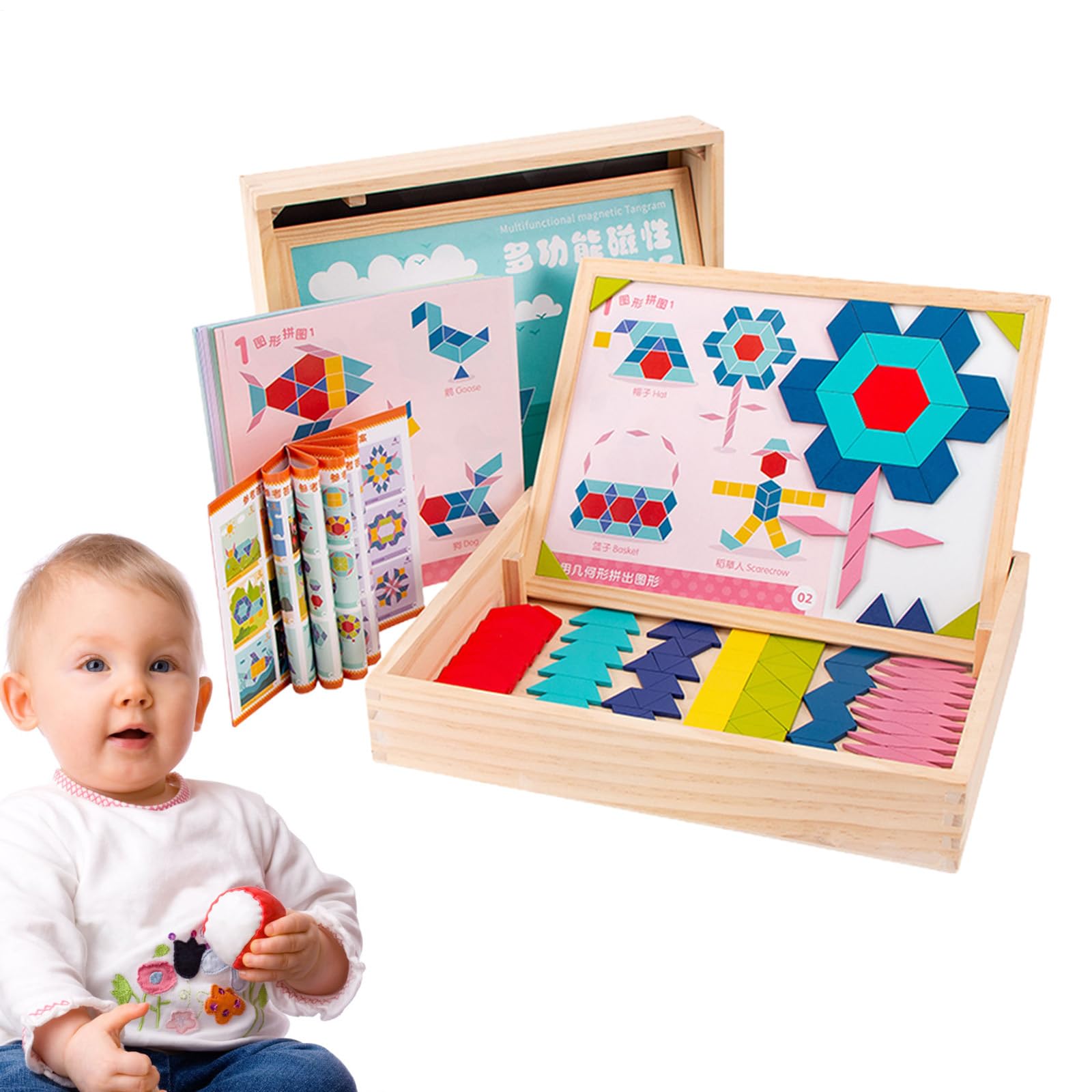 Giocattolo 210 Pezzi Multicolori con Attività Rompicapo a Stimolo Mentale | Tessere Forme Tavole Puzzle Per Bambini per Età Prescolare Asilo e Scuola Materna