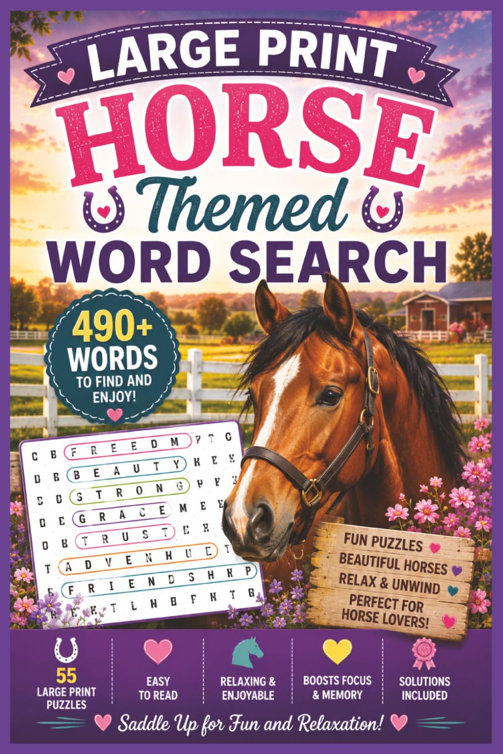 Large Print Horse Themed Word Search