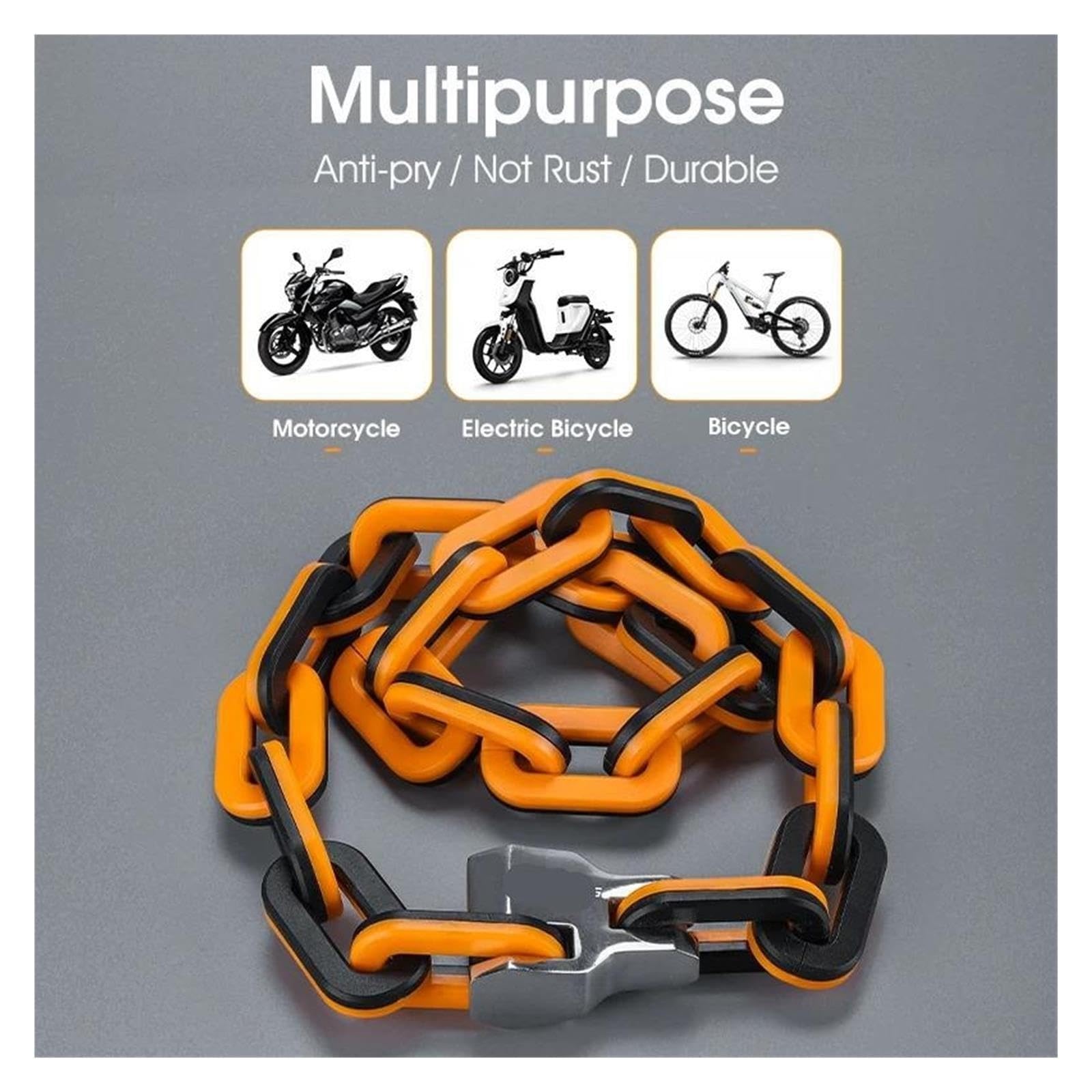 1 verrou antivol for chaîne de vélo.