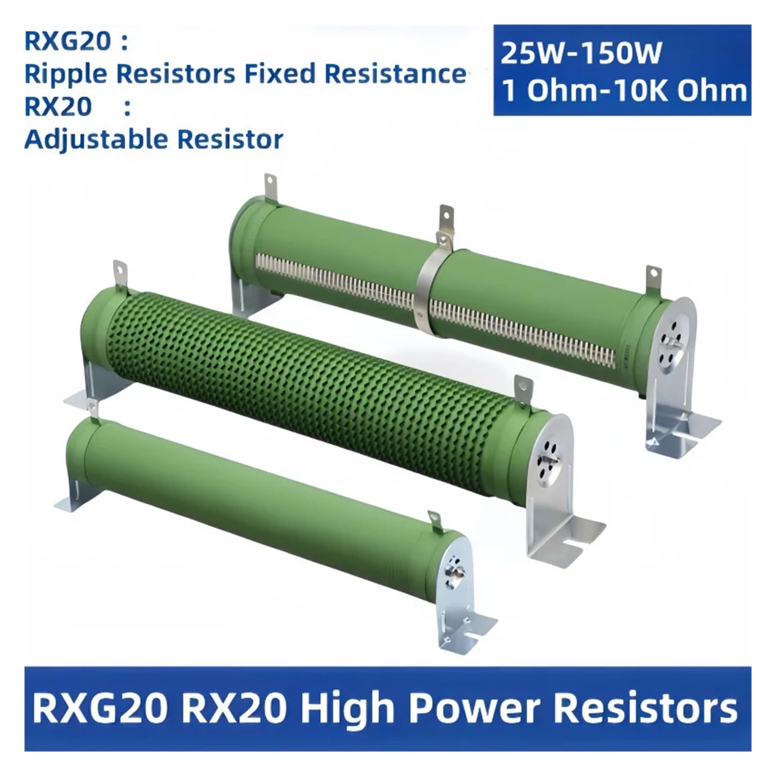 1 stücke RXG20 25W 50W 100W 150W High Power drahtgewickelten entlader Ripple Einstellbare Variable Last Bremswiderstand VFD frequenzumrichter(RX20-T Adjustable,150W 40 R)