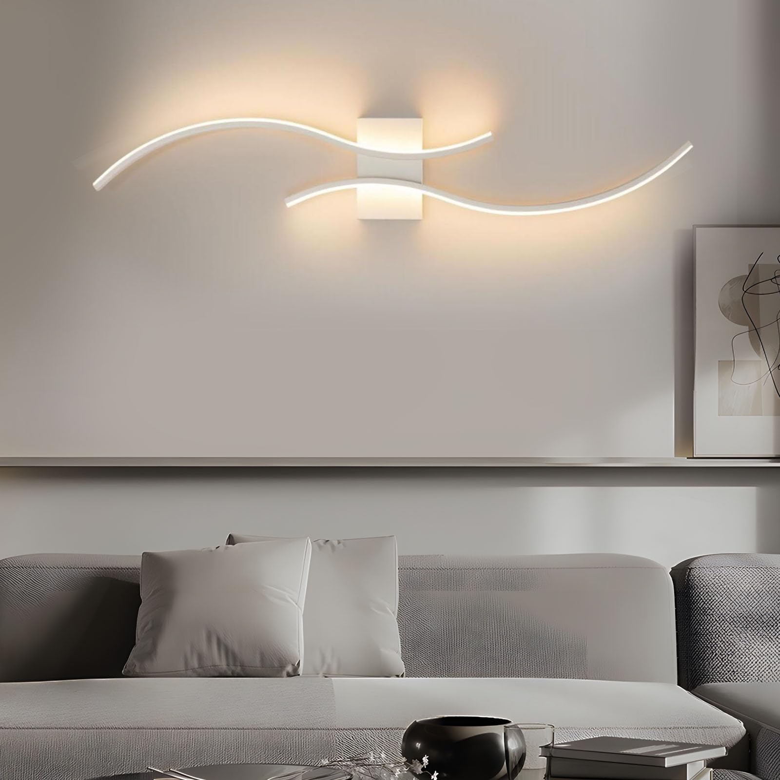 Comely LED Wandleuchte Innen, 27W Lange Wandlampe Weiß 80CM, 3000K | Moderne Innenwandleuchte aus Aluminium für Wohnzimmer Schlafzimmer Flur Treppen