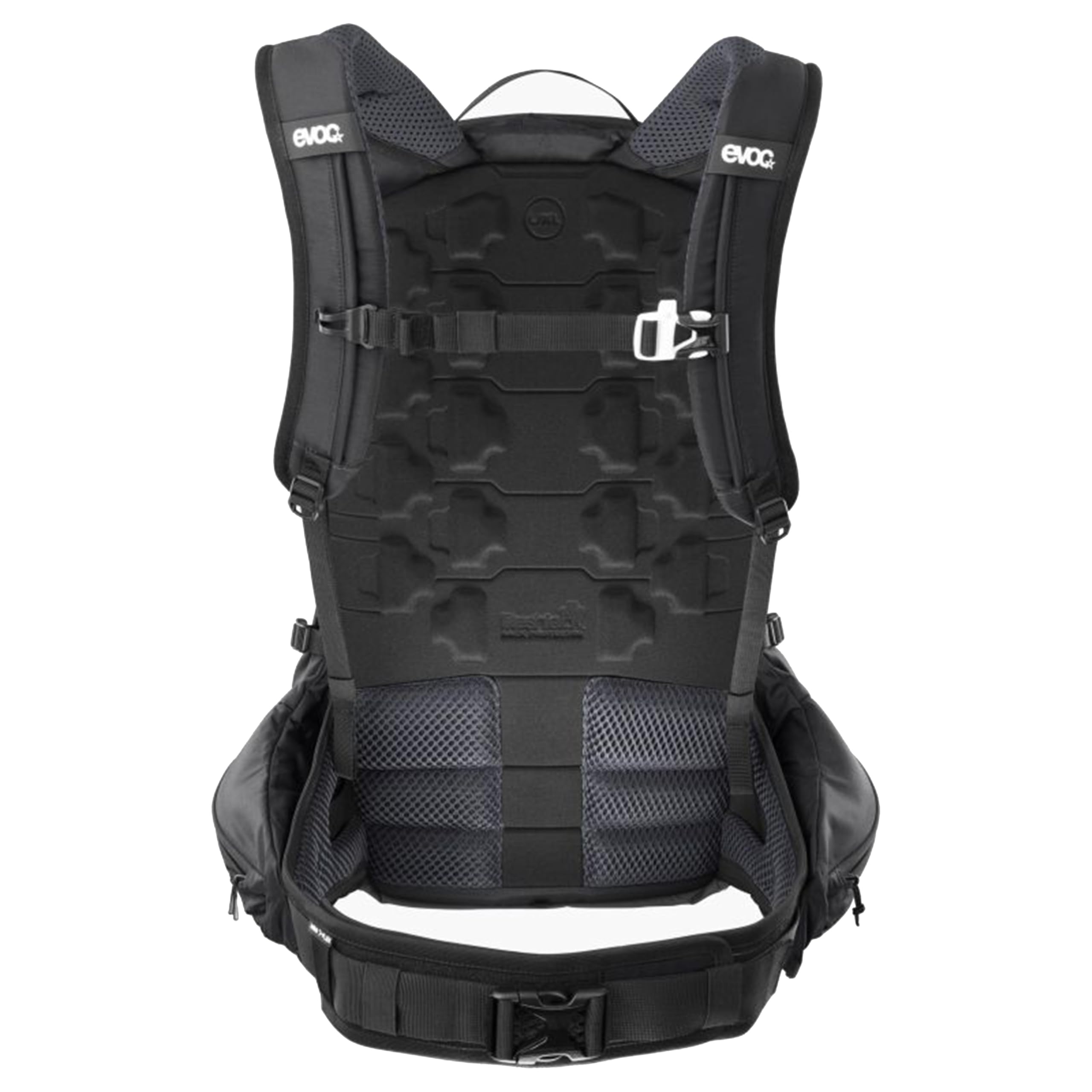 EVOC TRAIL PRO BLACKLINE 26 Protektorrucksack (leichter Rucksack mit Rückenprotektor, inkl. Trinkblasenfach, optimaler Sitz, S/M), Schwarz