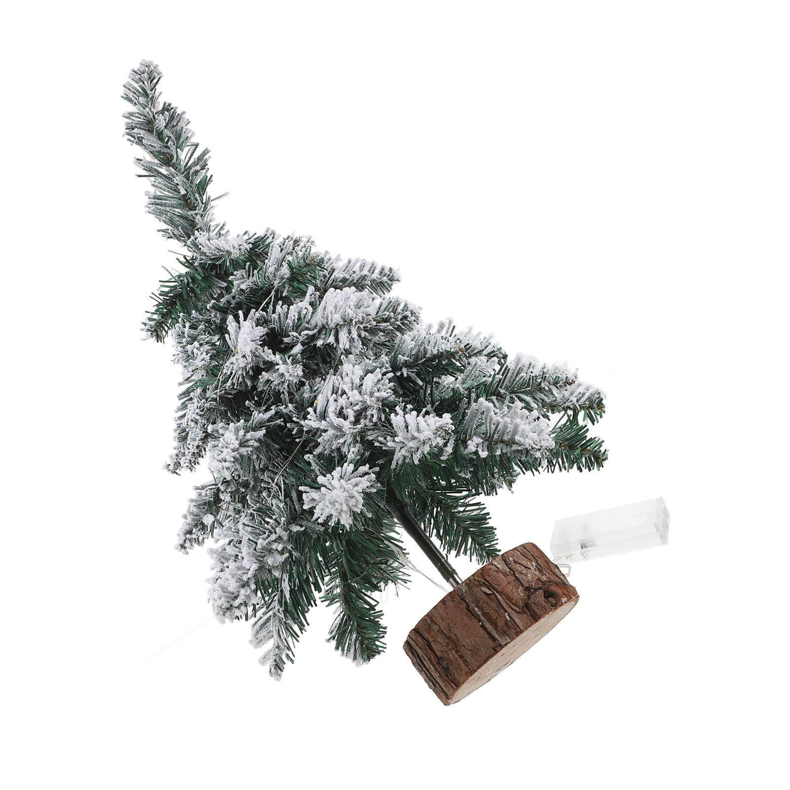 Toyvian 2 Pezzi Albero di Natale Mini da Tavolo Bianco in Pvc con Luci LED